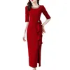 Casual Dresses 2023 Fashion Elegant Women's Mid-Lenst Wedding Mother Dress