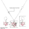 Hanger Kettingen Y2k Roze Hart Ketting Oorbellen Set Voor Vrouwen Meisjes Fonkelende Cross Drop Verjaardagscadeau Trendy Sieraden