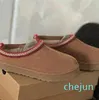 Femmes Boot graines de moutarde châtaigne hommes chaussures à enfiler daim laine hiver peau de mouton classique Ultra Mini plat bas