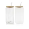 USA CA VOORRAAD 16oz sublimatie glas blanks met bamboe deksel mat bier kan borosilicaat tuimelaar Mason Jar kopjes mok met plastic rietje 50pcs/ctn