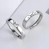 Anillos de racimo Plata de Ley 925 mujer hombres pareja tomados de la mano patrón anillo de apertura amantes minimalistas joyería de compromiso de boda