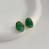 Stud Earrings FFLACELL Simple Design Sense Metal Wrapped Resin Peas Elegant All-match Women Party Accessories