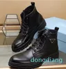 Botas masculinas monolíticas de couro escovado, preto, couro escovado, nylon, cadarço, sola de borracha técnica, bota de combate para cavalheiro, caminhada