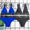 V-Ausschnitt-Bikini-Set für Damen, elastisches Gurtband, Badebekleidung, Schwimm-Crop-Top, hohe Taille, Badeshorts-Set