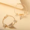 Hoopörhängen Fashion Gift Women's Pierced Rhinestone Butterfly Holiday Aretes de Mujer Modernos 2023