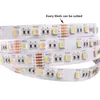 Bande lumineuse LED 5050 SMD RGBW RGBWW 4 couleurs en 1 bande de LED à puce LED bande de Diode non étanche rétro-éclairage DC 12V 24V