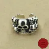 20113 Fashion Ring Dominant Skull S925 Sterling Silver Lettera aperta Personalizzato Dito indice Youth Punk Hip Hop Trendy Piece Retro