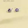 Stud Zfsilver Lovely Fashion S925 SERRLING Silver Purple Zircon Creative Pin Boucles d'oreilles Stud For Women Charm Jewelry Accessories Party YQ231128