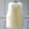 Gilets pour femmes Femmes Furry Gilet Élégant Plus Taille Hiver Fausse Fourrure Confortable Fluffy Résistant Cardigan Pour Un Coupe Slim