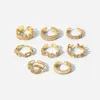 New INS Gold Copper Set Zirconia Open Fashion Style Pair Geometric Ring Women's