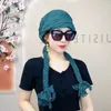 Halsdukar Viscose Cotton Scarf Twist Wrinkle Wrap For Women Classic Crinkle Hijab pannband Fashion Ethinc Turban Cap Foulard Bandana