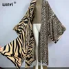 Roupa de banho feminina winyi kimono áfrica impressão kaftans beach wear cover-ups elegante cardigan sexy férias roupas para mulheres vestidos