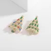 Novo presente de Natal da moda de alta qualidade com alfinetes de roupas fixos embutidos de zircônia colorida Broches de árvore de Natal