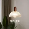 Anhängerlampen nordisch japanischer Stil Messingglas kleiner Kronleuchter Esszimmer Halbkreisförmiges Bar Café Schlafzimmer Decke LED LA