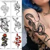 Tatouages autocollants de dessin colorés femmes serpent tatouages temporaires autocollants imperméable Hotwife aigle tatouage au henné faux corps Art Festival accessoires mode fille chaude