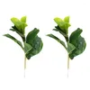 Flores decorativas -Small Artificial Fiddle Leaf Tree 11 polegadas FAUX FICUS LYRATA PARA CASA DE CASAMENTO CASA