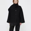 Totem in misto lana da donna * Cappotto invernale da donna Lana poliestere Multi colore Maniche lunghe Monopetto Oversize Collo con sciarpa casual Mantieni caldo 231128