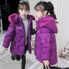 Jackets Girls Capuzes Capacos Casacos 2023 Inverno Crianças A roupa de vestuário quente quente e grossa jaqueta de zíper para crianças para 231128
