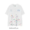 2023 Designer Luxury Lanvin Shirt Classic Hand Painted Graffiti Speckled Short Sleeve T-Shirt för män och kvinnor Trendiga Loose Confermate 60