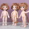 Dolls Mini girl cute pouting 16cm Bjd 112 Short Boy Hair Sleeping Pig Naked Body Dress Up Fashion for Girls Gift DIY Toys 230427