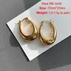 Stud nkhog real 18k Gold Hoop örhängen för kvinnor Pure AU750 Trendy U Shape Luxury Vintage Ear Accessories Lady Fine Jewelry Gift 231127