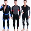 Traje de baño para mujer Traje de buceo de 3 mm para hombre Cremallera frontal Una pieza Protector solar cálido Manga larga Snorkel Surf Natación Traje de neopreno anti-medusas