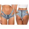 Women's Shorts Outdoor Open Crotch Denim Jeans Shorts Women Invisible Zipper Plus Size Bottoms Blue Denim Sexy Pants Exotic Costumes 230428