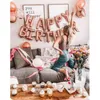 Party Decoration Rose Gold Happy Birthday Letter Foil Ballonger Vuxna Kvinna Dekorationer Baby Kids Girl Helium Air Latex Ballon Supplies