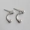 Stud Oorbellen WTLTC 925 Sterling Zilver Kleine Bal Voor Vrouwen Eenvoudige Voor Achter Studs Minimale Kleine Puntjes Post