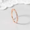 Band Rings Thin Dainty Pinky Ring For Women Silver Color Mini Crystal Zirconia Finger Ring Dating Tiny Party Fashion Jewelry Gift KBR029 Z0428