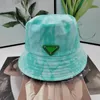 Capéu de chapéu de caçamba feminino Capata de palha para homens Caps de praia ao ar livre feminino Tampas de luxo Casquette Sunhat Bucket Caps 7 cor corante de amarração colorida