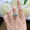 2023 Marca Anéis de Casamento Simples Jóias Finas Solo 100% 925 Prata Esterlina Forma de Coração Aquamarine Moissanite Pedras Preciosas Festa Mulheres Anel de Noivado Banda Presente