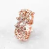 Wedding Rings Fancy Jewelry Flower Ring for Women Rose Gold Color Finger Accessories for Daily Life Low-key Aesthetic Wedding Band Gift R231127