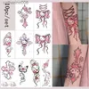 Tattoos Colored Drawing Stickers 10pc Cartoon Cat Flower Arm Temporary Tattoo Stickers Waterproof Pink Lovely Watercolor Wrist Chest Clavicle Art Fake TattooL231