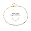 Hänghalsband kupolkameror Allnewme Bohemian Multicolor Strand Beaded Halsband för kvinnor 18K Guldpläterad Titanium Steel Simulated Pearl Choker AA230428