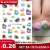 Tatuaggi Adesivi colorati per disegni 3D Cartoon Cute Cat Nail Adesivi infantili Kawaii Animali colorati Serie Nuovo Nail Art Tattoo Design Decalcomania per manicure LASTZCS186L2