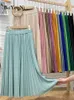 Röcke Beiyingni Röcke für Damen Einfarbig Kawaii Elastisch Hohe Taille Koreanisch Mode Midi Faltenrock Elegant Schlank Falda Jupe 230428