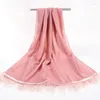 Lenços modernos elegantes de cabelo de avestruz com borla instantânea de chiffon hijab para mulheres – faça uma declaração com lenço de bolha! 175 70Cm