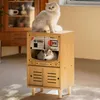 Mats Mewoofun Cat Wooden House TV Aspetto TV Design Cat LEDE STRODY STRUTTURA DECORAZIONE DI MOBILE DI PULITA DI PULITA USA