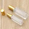 Bouteille de pulvérisation de parfum en verre portable transparent 10 ml 20 ml contenants cosmétiques vides avec atomiseur bouteilles de parfum de capuchon d'argent d'or Tsrxu