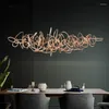 Candeliers Post Modern Light Luxury Style Iron Art para Restaurante Chandelier Designer Bar Modelo Sala Creative Ceiling