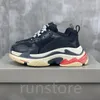 Designer Triple S Platform Sneakers Uomo Donna Scarpe da ginnastica Nero Bianco Beige Verde acqua Blu Bred Rosso Rosa Suola trasparente Scarpe sportive da tennis casual 58