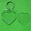 Keychains Creative Transparent Insert Po Keychain DIY Split Ring Key Personalized Acrylic Picture Frame Couple Anniversary Gift