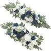 Decorative Flowers Wedding Arch 2PCS Burgundy And Navy Decorations For Welcome Signs