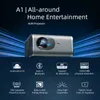 أجهزة العرض AUN A1 Projector Home Theatre Cinema 3D Mini Android VideoProjector Game Full HD LED Beamer TV WiFi Sync Smartphone 4K Video Q231128