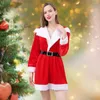 Sıradan Elbiseler 2023 Noel temalı parti kostümü Yetişkin Kadın Kırmızı Elbise Kadın Noel Baba Sahne Gösterisi Performans