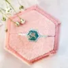 Cluster Rings Luxyimagic 585 Розовое золото Найтральное моховое кольцо Gemstone для женщин Сплошное 925 серебряное серебряное помолвка