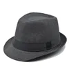 Sombreros 2023 Fashion Retro-Ret-Out Curled Caballero Sombrero de paja Cinturón de jazz de jazz de la playa al aire libre Sunvisor