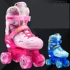 Роликовые коньки для мальчиков и девочек, детская обувь для катания на коньках, регулируемые кроссовки для квадроциклов, 4 колеса, 2 ряда, уличный 231128