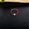 Clusterringen Slovecabin 925 Sterling Silver Zirkon Red Rope Ring For Women Christmas Gift Aankomst Trendy Chain Anillo Jewelry Making